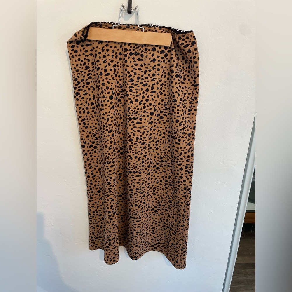 Audrey 3+1 Tan Leopard Pencil Skirt